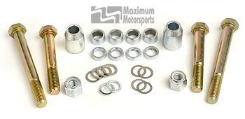 Conversion kit from tapered stud to bolt-through spindle