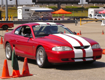 MM driver Mike Croutcher waits at the starting line for the green flag.
